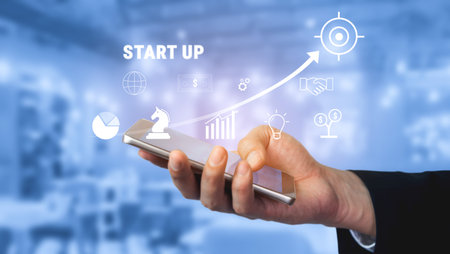 A business start up growth strategy from idea to success. The process of funding, planning, and...