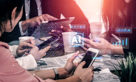 AI data analysis enhances business insights, drives performance, and strengthens strategy with advanced data visualization and predictive analysis Parseの写真素材