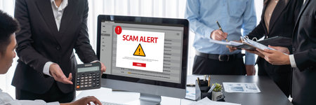 Cyber security software show alert of cyber attack for protection brisk. Danger from virus, phishing...