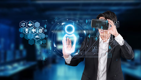 Explore the future of recruitment with virtual reality technology. This image illustrates how...