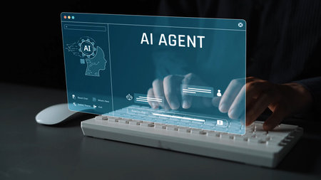 AI image generator interface enables image, and generator process by converting user prompt into visual content using intelligent algorithmsの写真素材