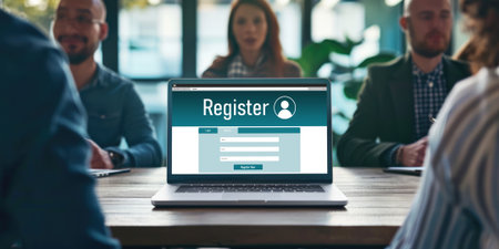 Online registration form for brisk form filling on the internet websiteの素材