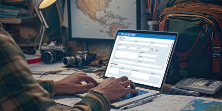 Online application form for brisk registration on the internet websiteの素材