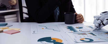 AI-supported business intelligence transforms marketing techniques, improving data accuracy and optimizing strategic planning for long-term success.の写真素材