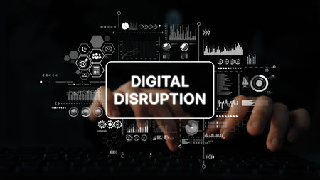 Digital Transformation Concept with Data Analytics and Technology Trends in Modern Business Environment. Asymptotic smart data analytic.の写真素材