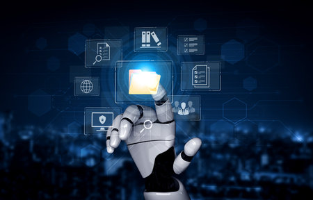 An AI assistant runs a smart document management system, providing intelligent file organization....