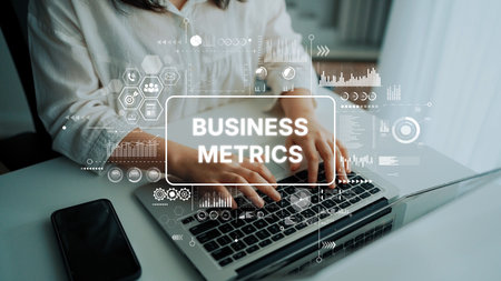 Business Metrics Analysis with Modern Technology in a Professional Office Setting. Asymptotic smart data analytic.の写真素材
