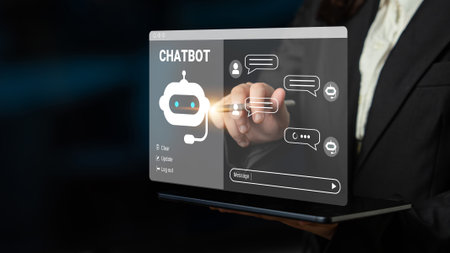 AI chatbot system automates communication, enhances customer interaction, and provides instant responses for improved user experience and digital service efficiency. Parseの写真素材