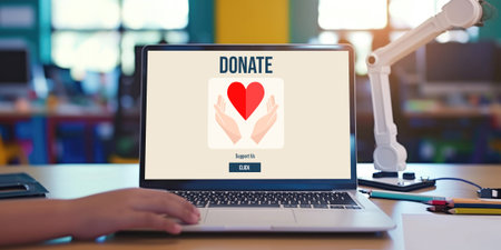 Online donation platform offer brisk money sending system for people to transfer on the internetの素材