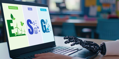 ESG environmental social governance policy for brisk business to set a standard to achieve high ESG scoreの素材