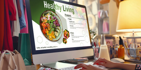 Healthy living website provide information for healthy diet and food cooking recipe for good health briskの素材