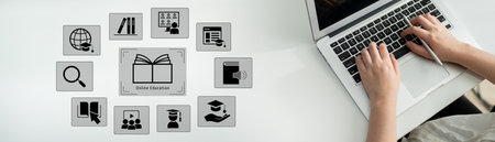 Online education enables global learning, digital access, and innovative teaching methods Parseの写真素材
