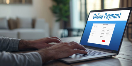 Online payment platform for brisk money transfer on the internet netowrkの素材