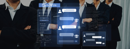 A user interface showing a conversational AI chatbot providing customer service. This virtual...