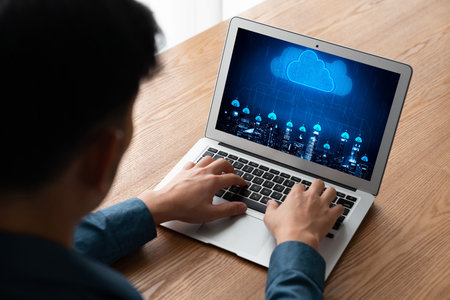 Cloud computing software for modish remote work and personal data storageの写真素材