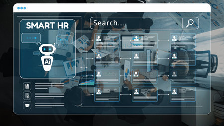 Showcase of a modern Smart HR system utilizing AI technology to optimize human resource tasks and...