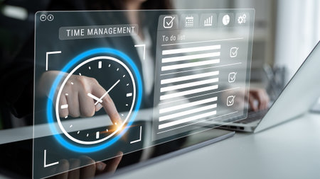 Smart time management dashboard enhances task organization, boosts workflow efficiency, and helps professionals manage priorities, monitor progress, and achieve better productivity. Parseの写真素材