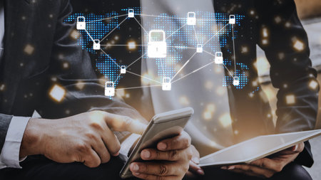 Cyber security protection and cyber security strategies against cyber threats, system hacks, digital...