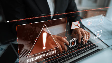 Cybersecurity threat focuses on cybersecurity, threat, and data breach with strong emphasis on...