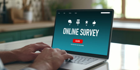 Online survey form for brisk digital information collection on the internet networkの素材