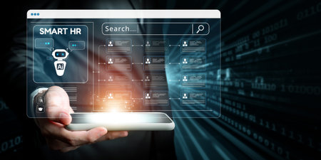 Explore the future of human resources with innovative smart HR solutions powered by AI technology, enhancing efficiency and enabling data-driven decision-making.の写真素材