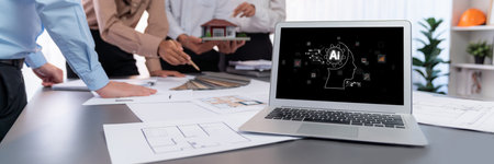 Generative AI virtual assistant tools for prompt engineer and user for ease of engage artificial intelligence AI technology help people to work with generative AI functions by prompting the AI briskの写真素材