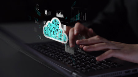 Cloud computing, cloud strategy, and cloud technology transforming digital infrastructure with...