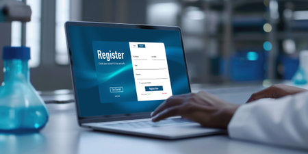 Online registration form for brisk form filling on the internet websiteの素材