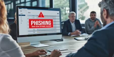 Cyber security software show alert of cyber attack for protection brisk. Danger from virus, phishing and cyber fraud.の素材