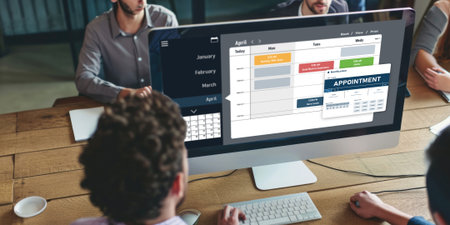Online applointment booking calendar for brisk regristration on the internet websiteの素材