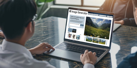 AI image generator software provide picture to graphic designer and users by text prompt brisk with use of artificial intelligence AI processing power to give image according to prompt textの素材