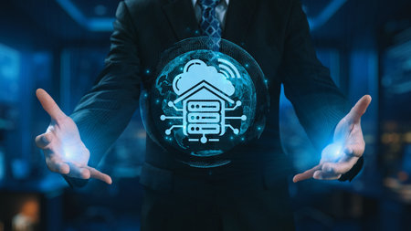 Cloud computing, cloud strategy, and cloud technology transforming digital infrastructure with...