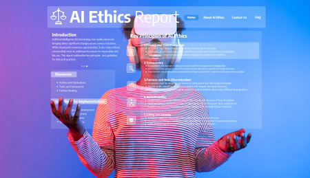 Explore the vital intersection of ethics and artificial intelligence, focusing on legal frameworks, digital standards, and the responsibilities that shape modern governance.の写真素材