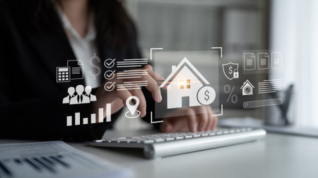 Real estate management integrates financial planning, loan evaluation, and investment analysis to enhance property value, business performance, and strategic decision-making. Parseの写真素材