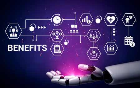 Artificial intelligence enhances employee benefit program and human resource management for better satisfaction Parseの写真素材