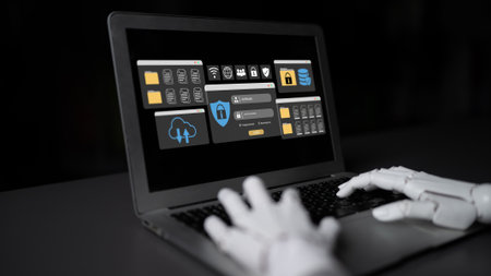 AI enhancing cybersecurity with encrypted authentication, identity verification, and secure access management for digital data protection Parseの写真素材