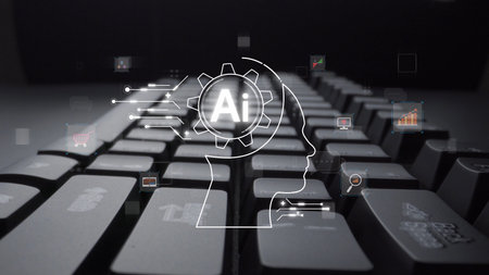 AI Assistant Brain Processor with LLM Technology, Big Data, Machine Learning, Generative AI for Business Support, Future Agentic AI Technology and Artificial Intelligence Prompt Engineering.の写真素材