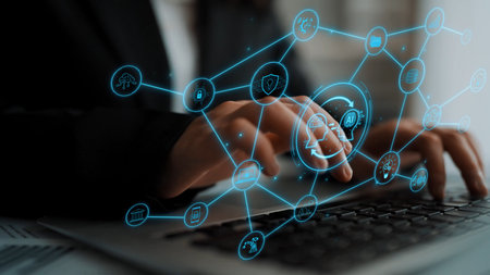 AI collaboration enhances connected intelligence through robotics, data, and cloud. AI collaboration enables learning, AI collaboration powers systems, and AI collaboration drives automation.の写真素材