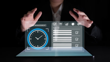 Smart time management dashboard enhances task organization, boosts workflow efficiency, and helps professionals manage priorities, monitor progress, and achieve better productivity. Parseの写真素材