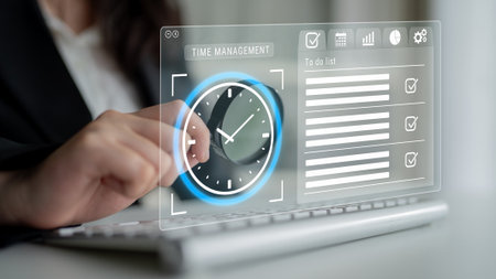 Smart time management dashboard enhances task organization, boosts workflow efficiency, and helps professionals manage priorities, monitor progress, and achieve better productivity. Parseの写真素材