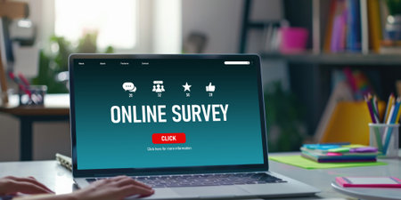 Online survey form for brisk digital information collection on the internet networkの素材