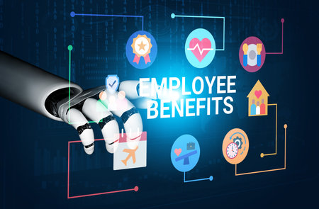 Artificial intelligence supports employee benefits program and corporate wellness to improve satisfaction Parseの写真素材