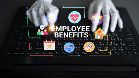 Artificial intelligence supports employee benefits program and corporate wellness to improve satisfaction Parseの写真素材