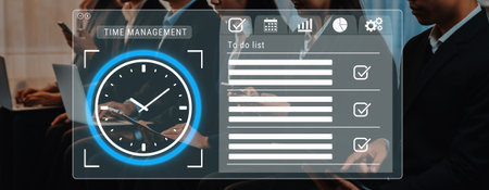 Smart time management dashboard enhances task organization, boosts workflow efficiency, and helps professionals manage priorities, monitor progress, and achieve better productivity. Parseの写真素材