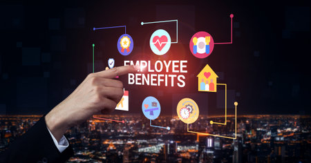 Employee benefits program supports corporate wellness, work-life balance, and employee satisfaction Parseの写真素材