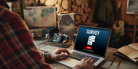 Online survey form for brisk digital information collection on the internet networkの素材