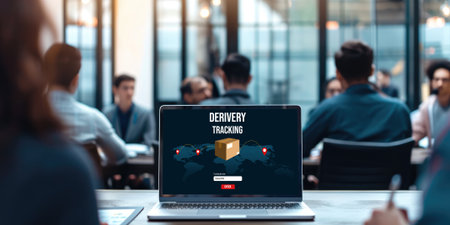 Delivery tracking system for e-commerce and brisk online business to timely goods transportation and deliveryの素材