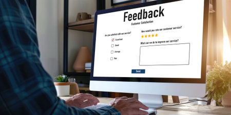 Customer feedback and review analysis by brisk computer software for corporate businessの素材