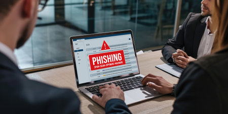 Cyber security software show alert of cyber attack for protection brisk. Danger from virus, phishing and cyber fraud.の素材