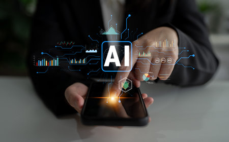 Artificial Intelligence (AI) for business data analysis and analytics. A concept of using AI for...